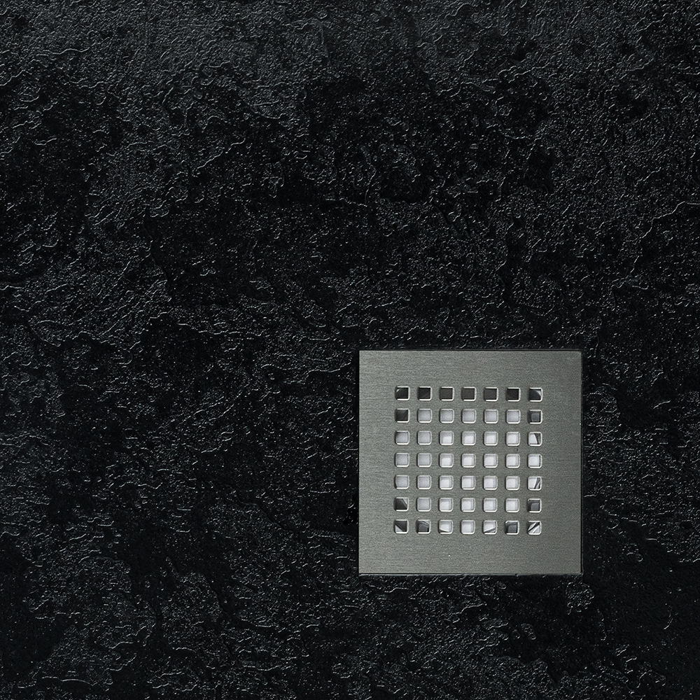 Cadita dus Ligro, dreptunghiulara, compozit, 80 x 120 cm, negru