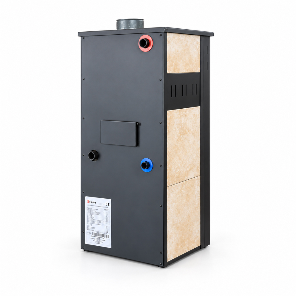 Termosemineu pe lemne brichete Fiama Ambasador, 24 kW,  42 x 50 x 100 cm
