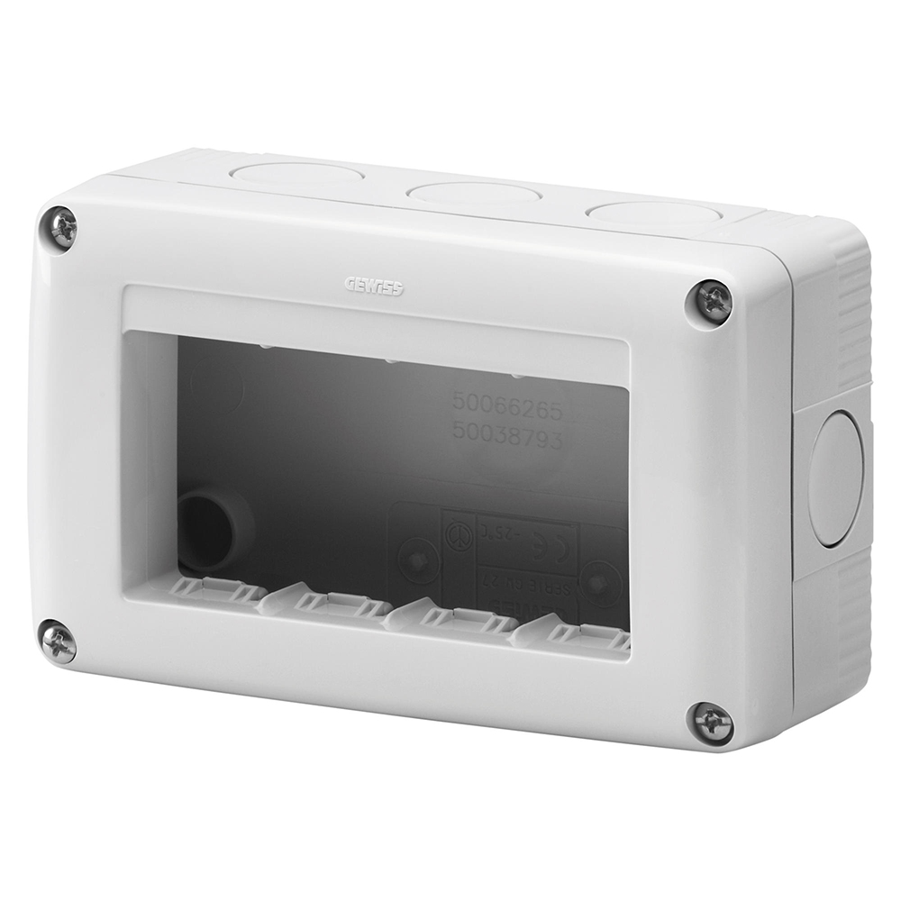 Doza GEWISS GW27004, 4 posturi, IP40, gri