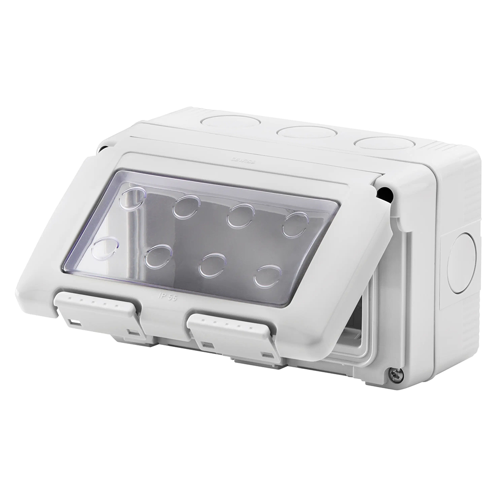 Doza GEWISS GW27044, 4 posturi, IP55, gri