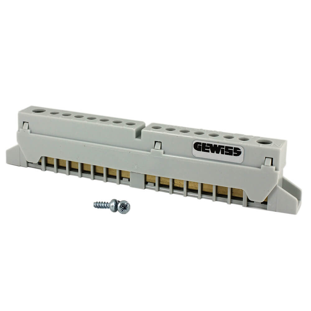 Bara nul GEWISS GW40402, 12 module, 3x25+10x10, gri