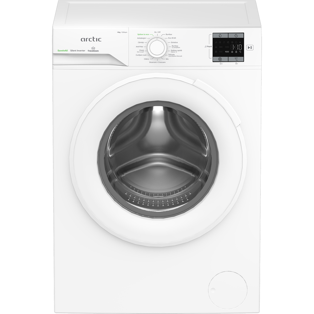 Masina de spalat rufe frontala ARCTIC APLM1WFSU110212W, ExtraSteam, 10 kg, 1200rpm, Clasa A, alb