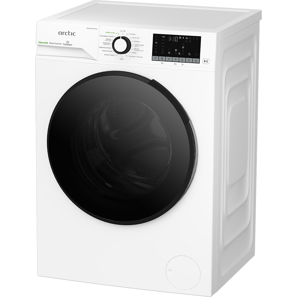 Masina de spalat rufe frontala cu uscator ARCTIC APLM3DFT38442W, 8/5 kg, 1400rpm, Clasa A/D, alb