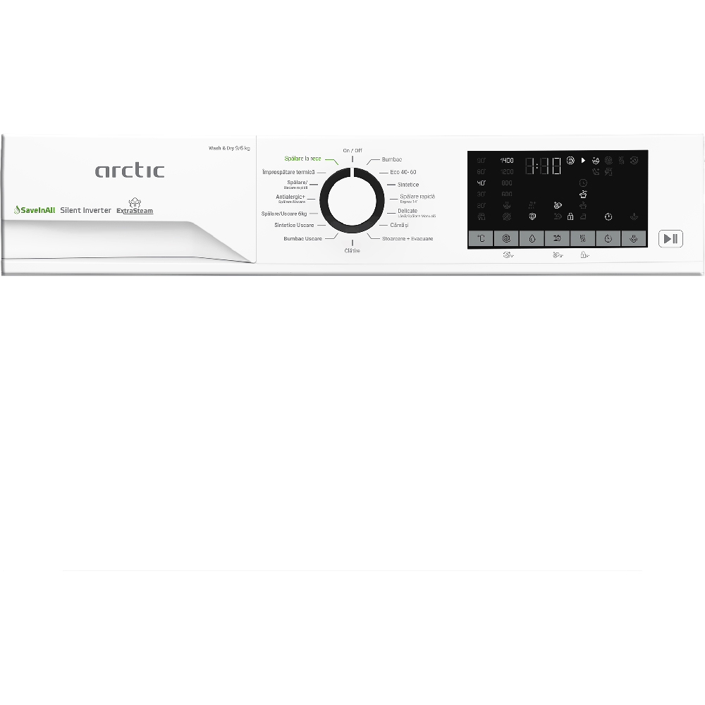 Masina de spalat rufe frontala cu uscator ARCTIC APLM3DFT39442W, 9/6 kg, 1400rpm, Clasa A/D, alb