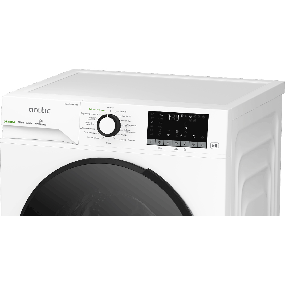 Masina de spalat rufe frontala cu uscator ARCTIC APLM3DFT39442W, 9/6 kg, 1400rpm, Clasa A/D, alb