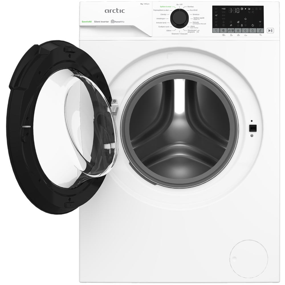 Masina de spalat rufe frontala ARCTIC APLM3WFSU38412W, ExtraSteam, 8 kg, 1400rpm, Clasa A, Wi-Fi, alb
