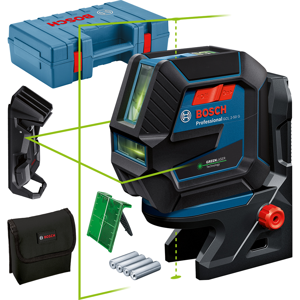 Nivela laser BOSCH PROFESSIONAL GCL 2-50 G, raza 50m, albastru