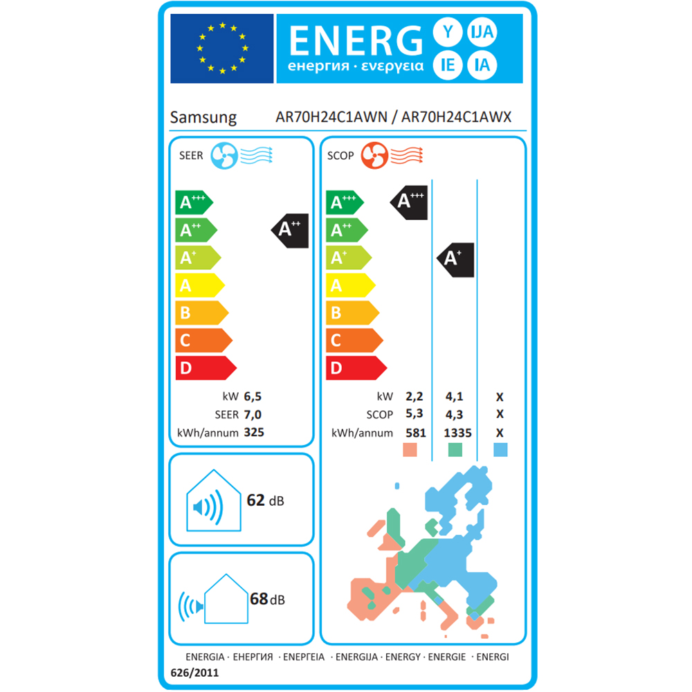 Aer conditionat SAMSUNG WindFree Premiere, 24000BTU, A++/A+, WI-FI, Functie incalzire, Inverter, alb