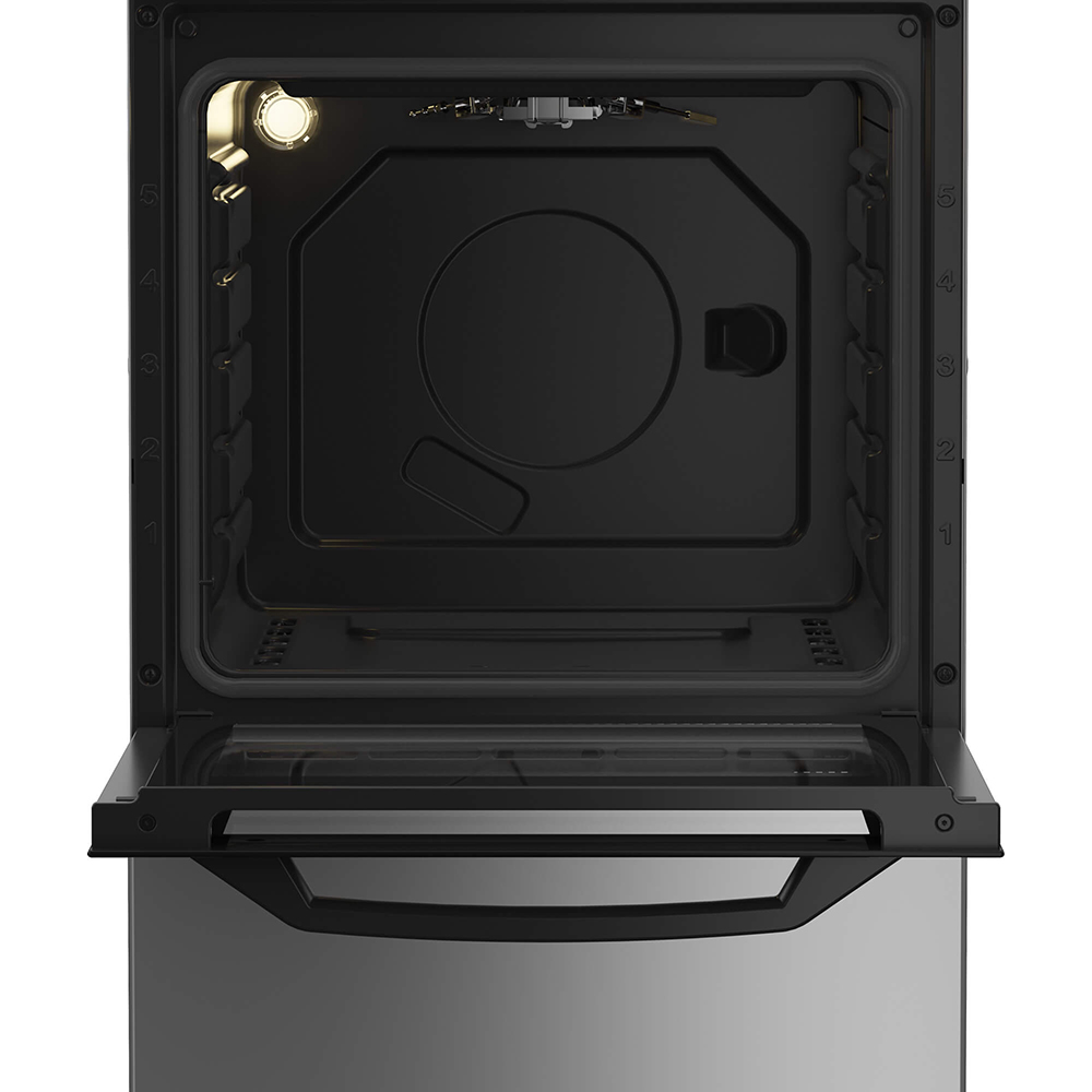 Aragaz ARCTIC AGG5611DTLBN, 4 arzatoare, Gaz, L 50 cm, Grill, argintiu