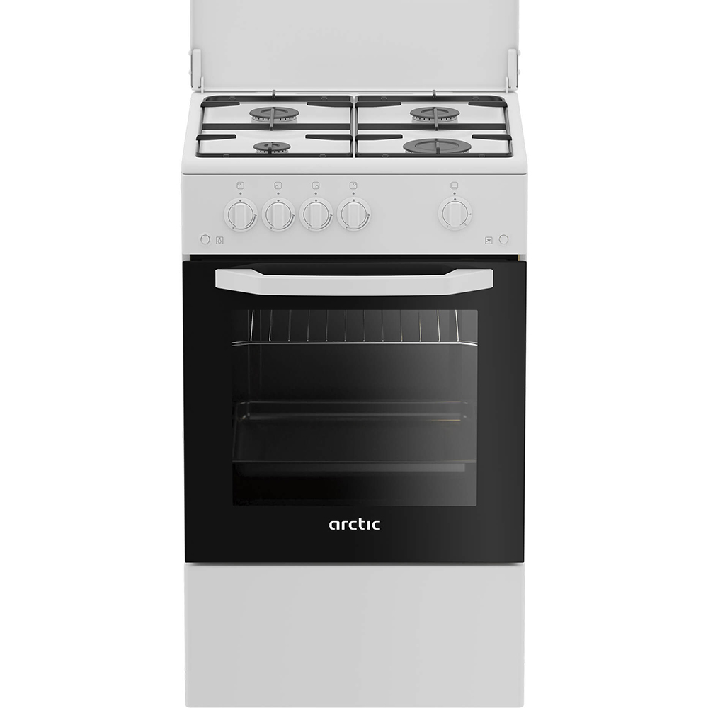 Aragaz ARCTIC AGM5501FL, 4 arzatoare, Gaz, L 50 cm, alb