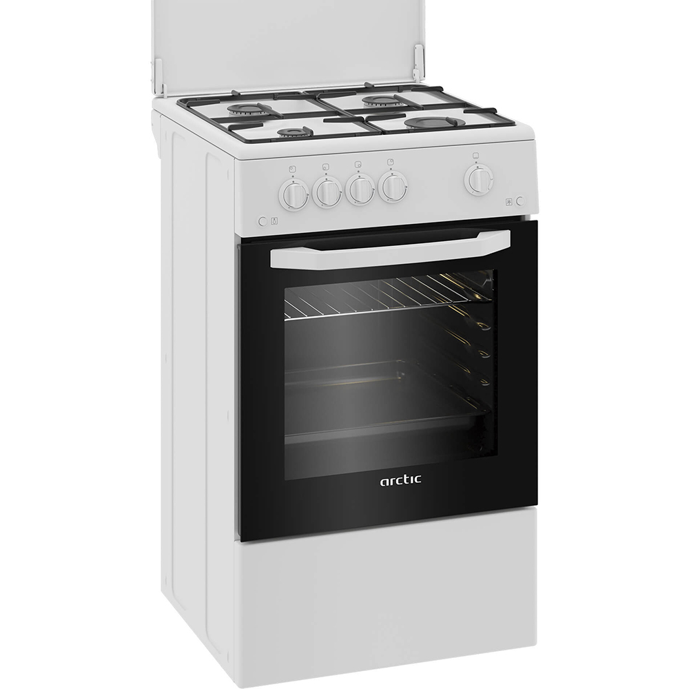 Aragaz ARCTIC AGM5501FL, 4 arzatoare, Gaz, L 50 cm, alb