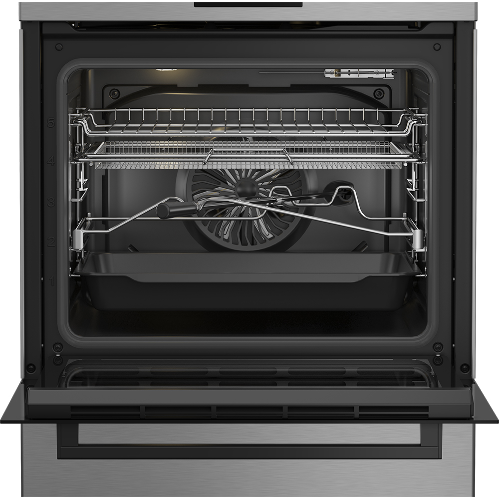 Aragaz BEKO FBMA61330GXDT, 4 arzatoare, Gaz + Electric, L 60 cm, Grill, inox