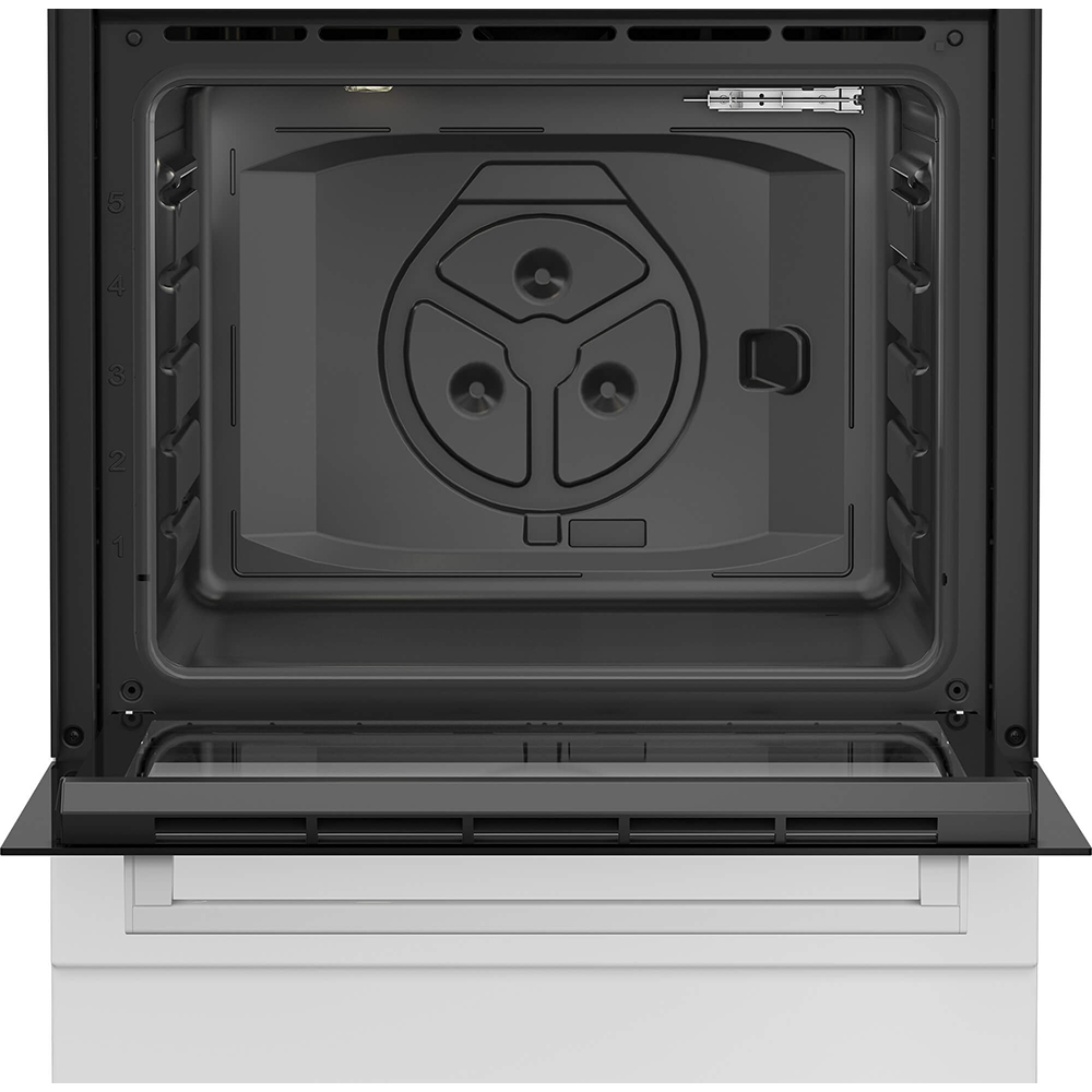 Aragaz BEKO FBST62110DW, 4 arzatoare, Gaz + Electric, L 60 cm, Grill, Rotisor, alb