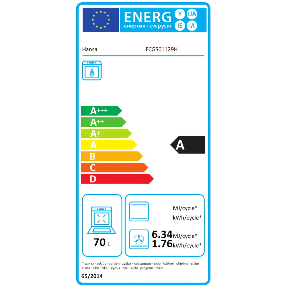 Aragaz HANSA FCGS61129H, 4 arzatoare, Gaz, L 60 cm, inox