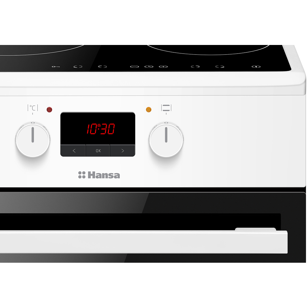 Aragaz HANSA FCIW59209, 4 arzatoare, Electric, L 50 cm, Grill, alb