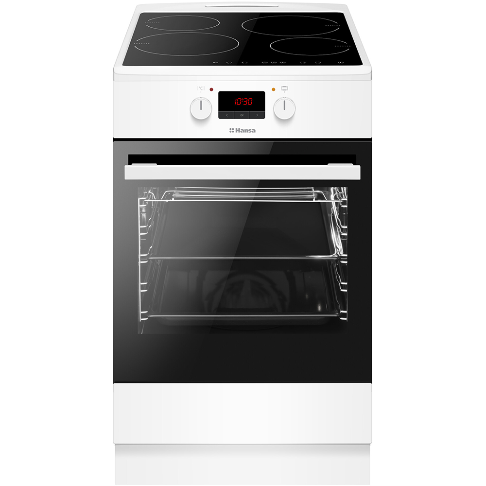 Aragaz HANSA FCIW59209, 4 arzatoare, Electric, L 50 cm, Grill, alb