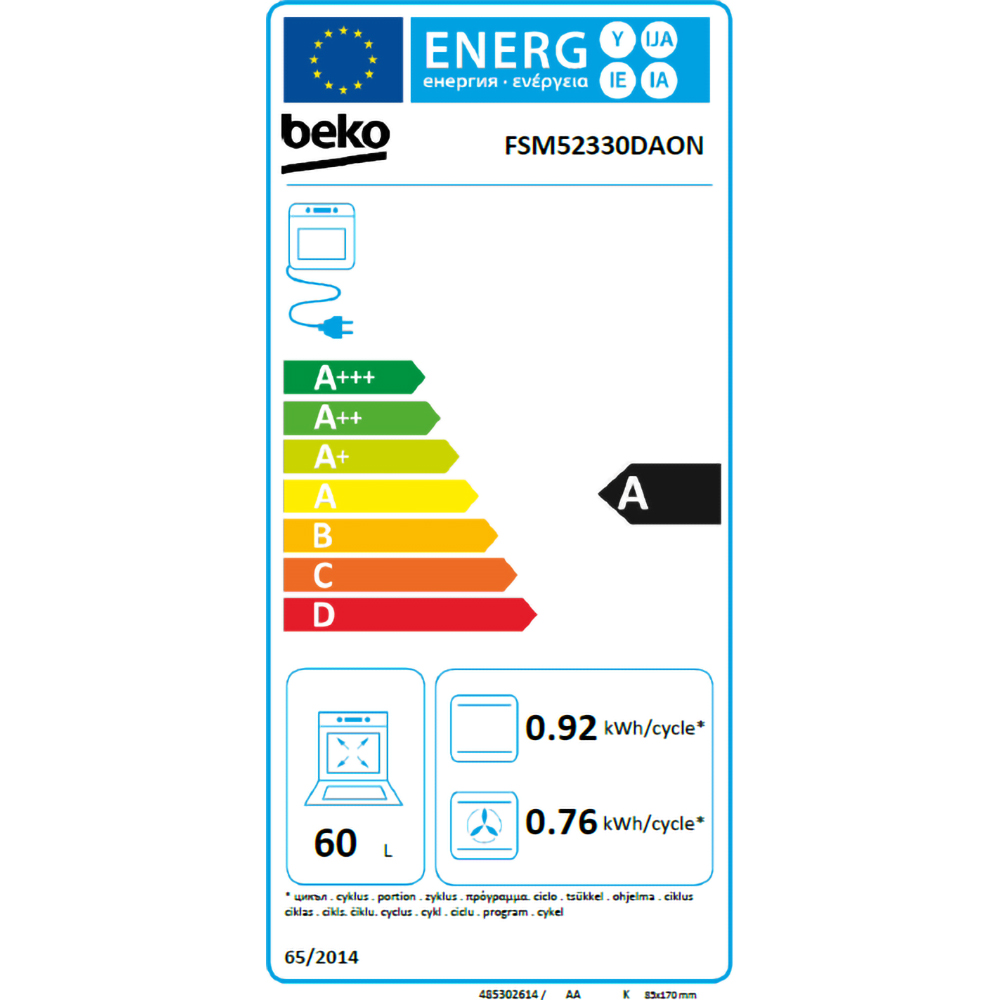 Aragaz BEKO FSM52330DAON, 4 arzatoare, Gaz + Electric, L 50 cm, Grill, antracit