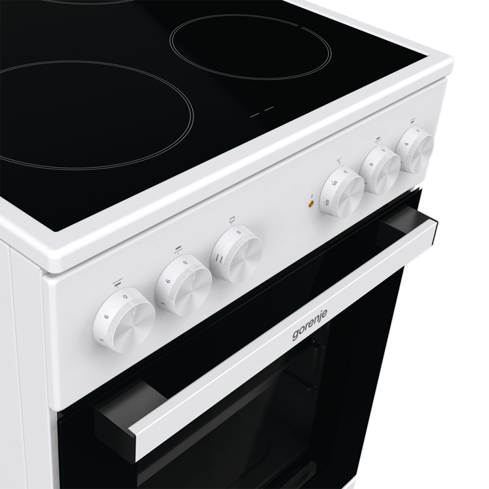 Aragaz GORENJE GEC5A12WG-B, 4 arzatoare, Electric, L 50 cm, alb