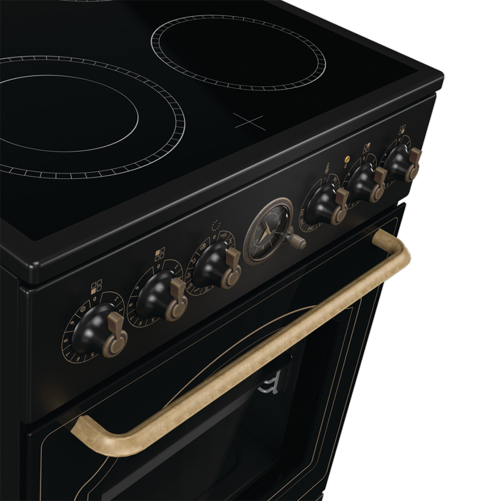 Aragaz GORENJE GECS5B70CLB, 4 arzatoare, Electric, L 50 cm, Grill, negru