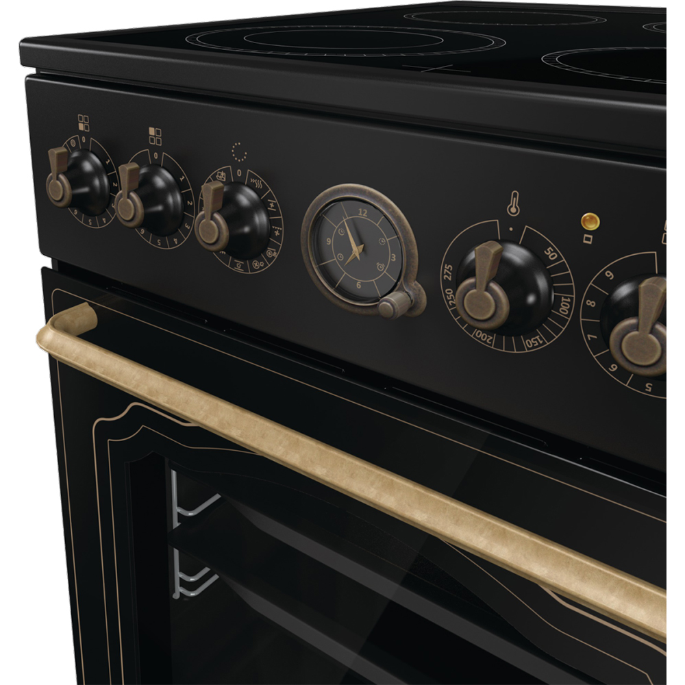 Aragaz GORENJE GECS5B70CLB, 4 arzatoare, Electric, L 50 cm, Grill, negru
