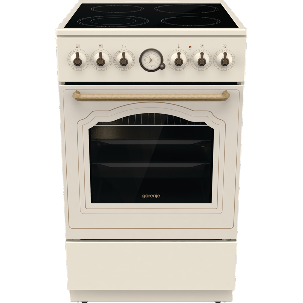 Aragaz GORENJE GECS5B70CLI, 4 arzatoare, Electric, L 50 cm, Grill, bej