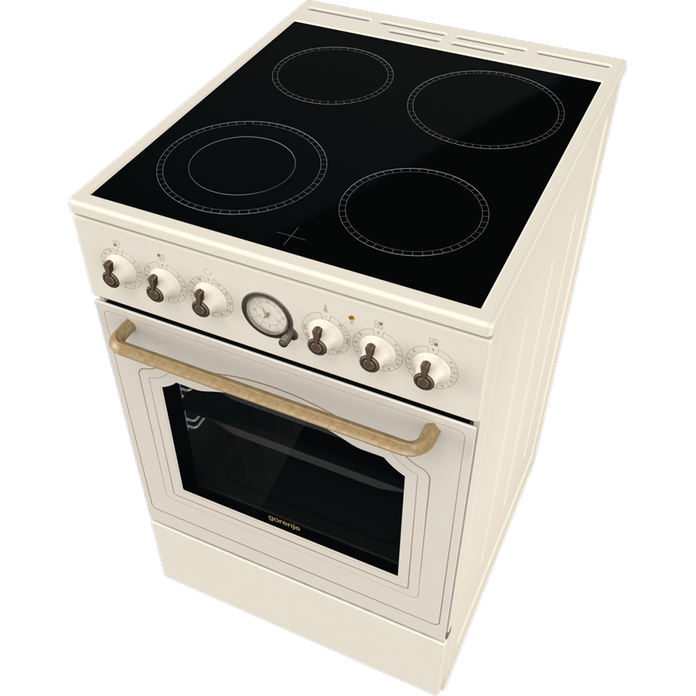 Aragaz GORENJE GECS5B70CLI, 4 arzatoare, Electric, L 50 cm, Grill, bej