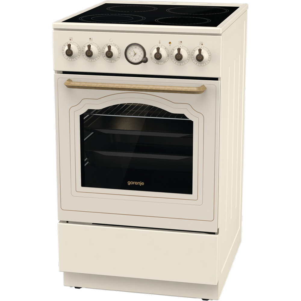 Aragaz GORENJE GECS5B70CLI, 4 arzatoare, Electric, L 50 cm, Grill, bej