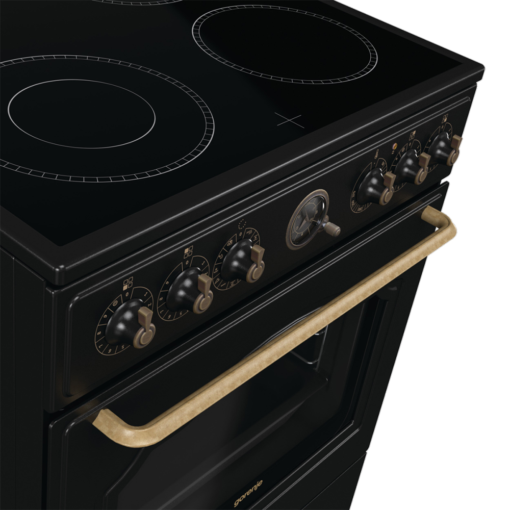 Aragaz GORENJE GECS6B71CLB, 4 arzatoare, Electric, L 60 cm, negru