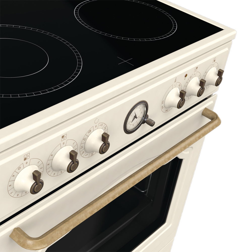 Aragaz GORENJE GECS6B70CLI, 4 arzatoare, Electric, L 60 cm, Grill, bej