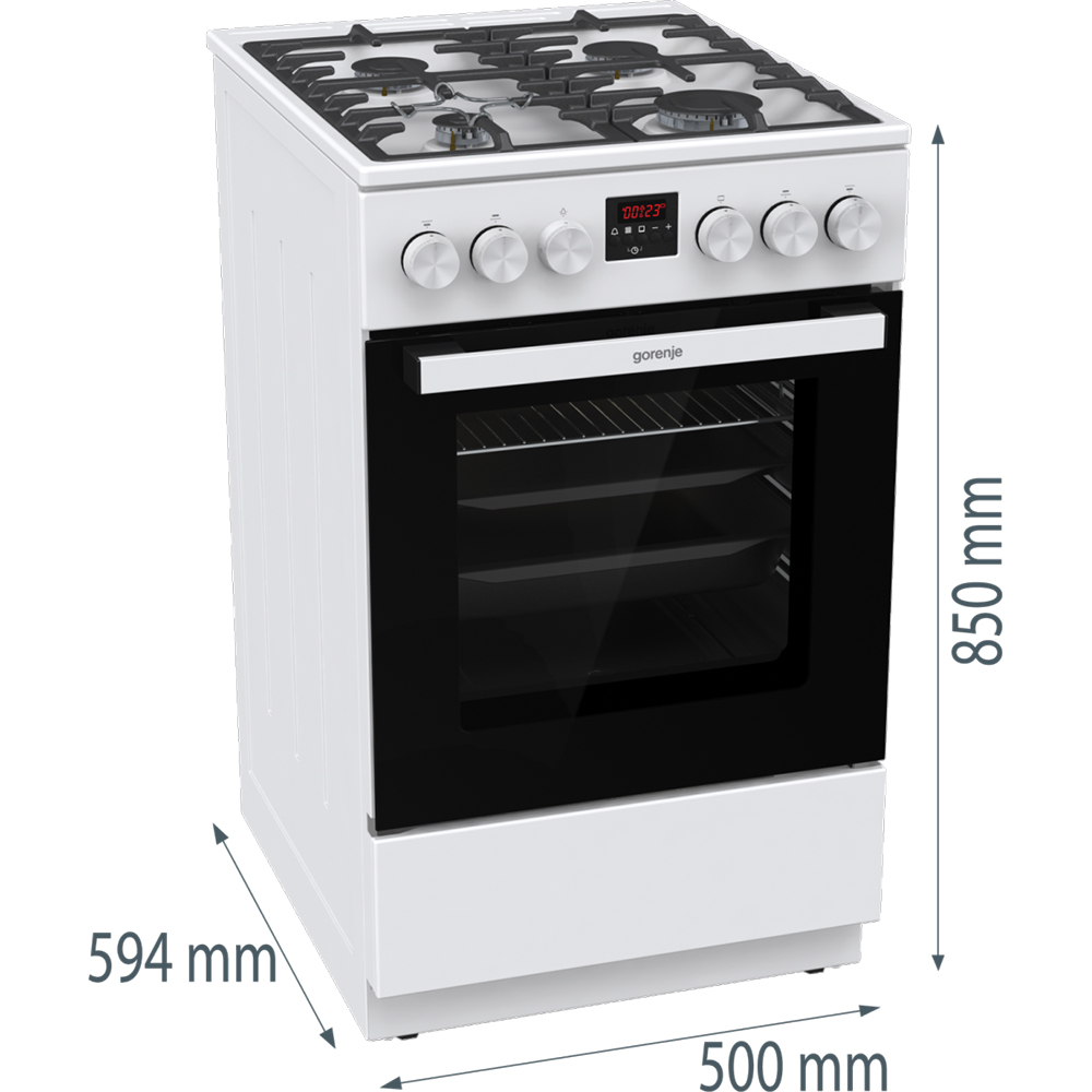 Aragaz GORENJE GGI5C21WF-B, 4 arzatoare, Gaz, L 50 cm, Grill, alb
