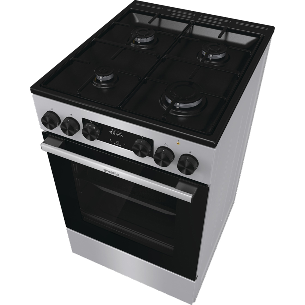 Aragaz GORENJE GK5C60SJ, 4 arzatoare, Gaz + Electric, L 50 cm, gri