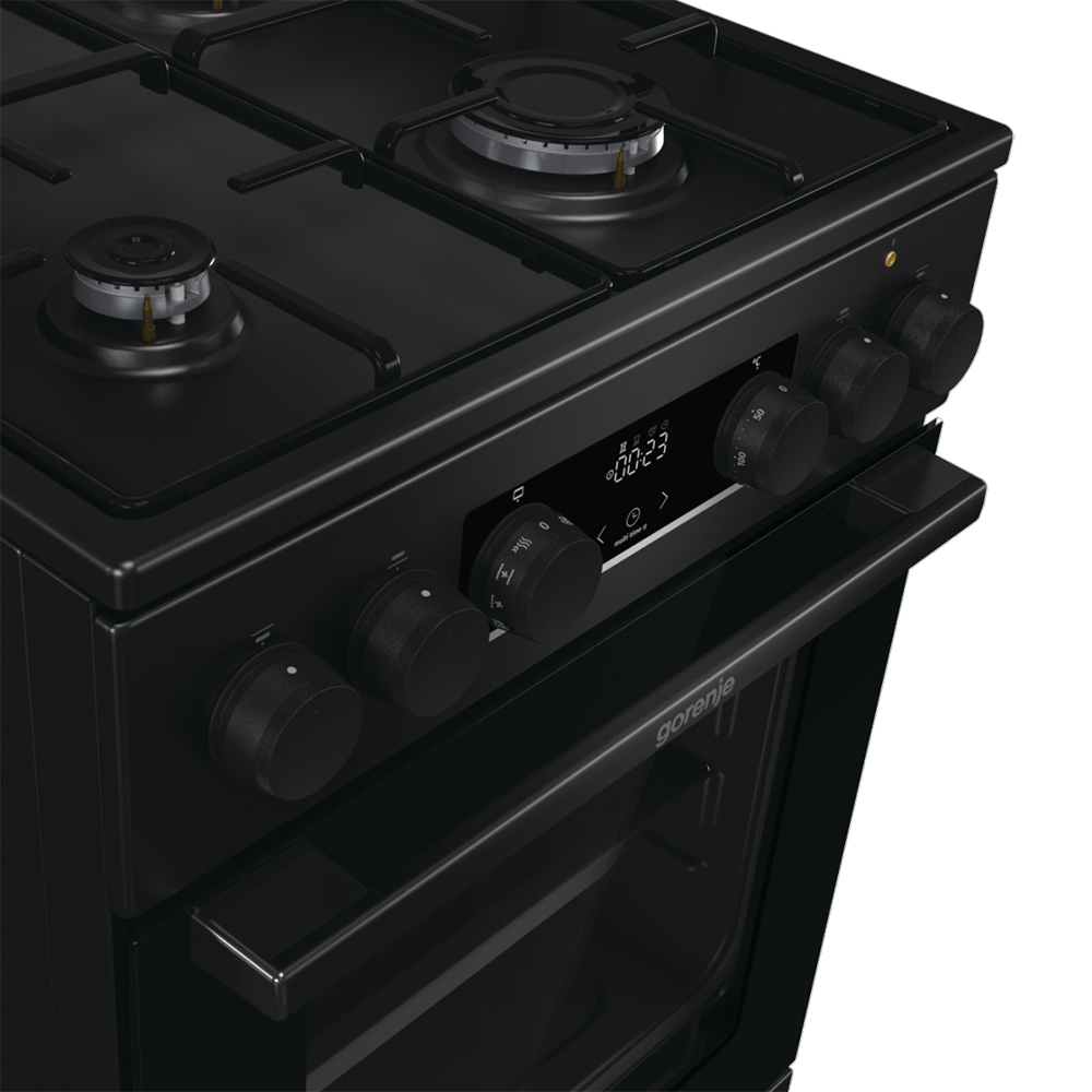 Aragaz GORENJE GKS5C70BJ, 4 arzatoare, Gaz + Electric, L 50 cm, negru