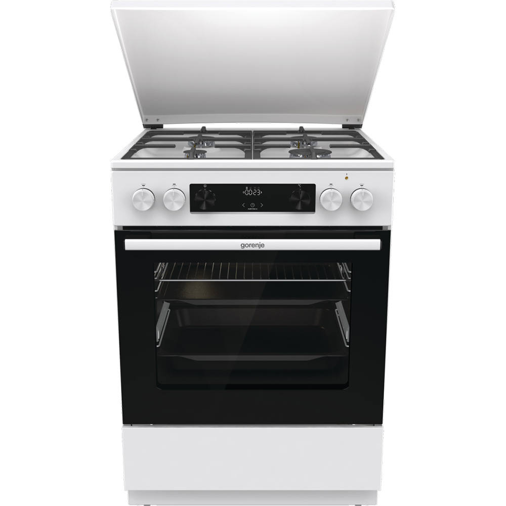 Aragaz GORENJE GKS6C71WF, 4 arzatoare, Gaz + Electric, L 60 cm, alb