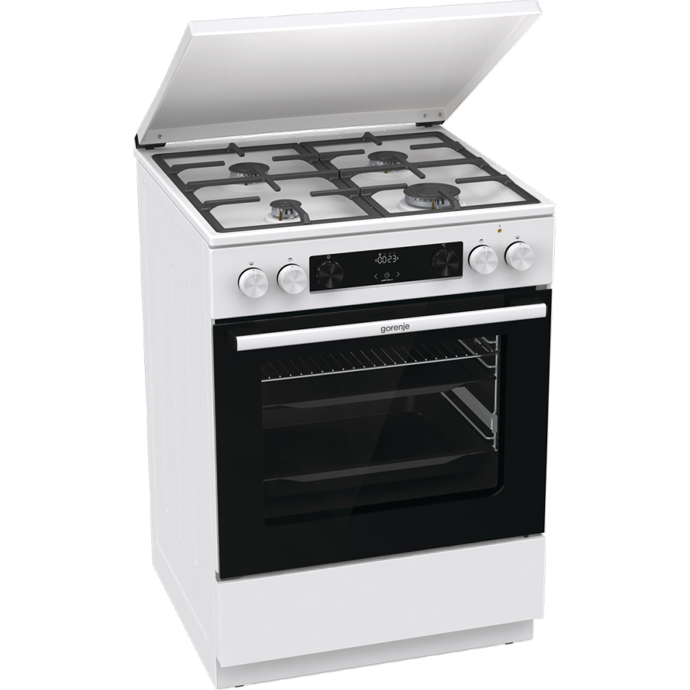 Aragaz GORENJE GKS6C71WF, 4 arzatoare, Gaz + Electric, L 60 cm, alb