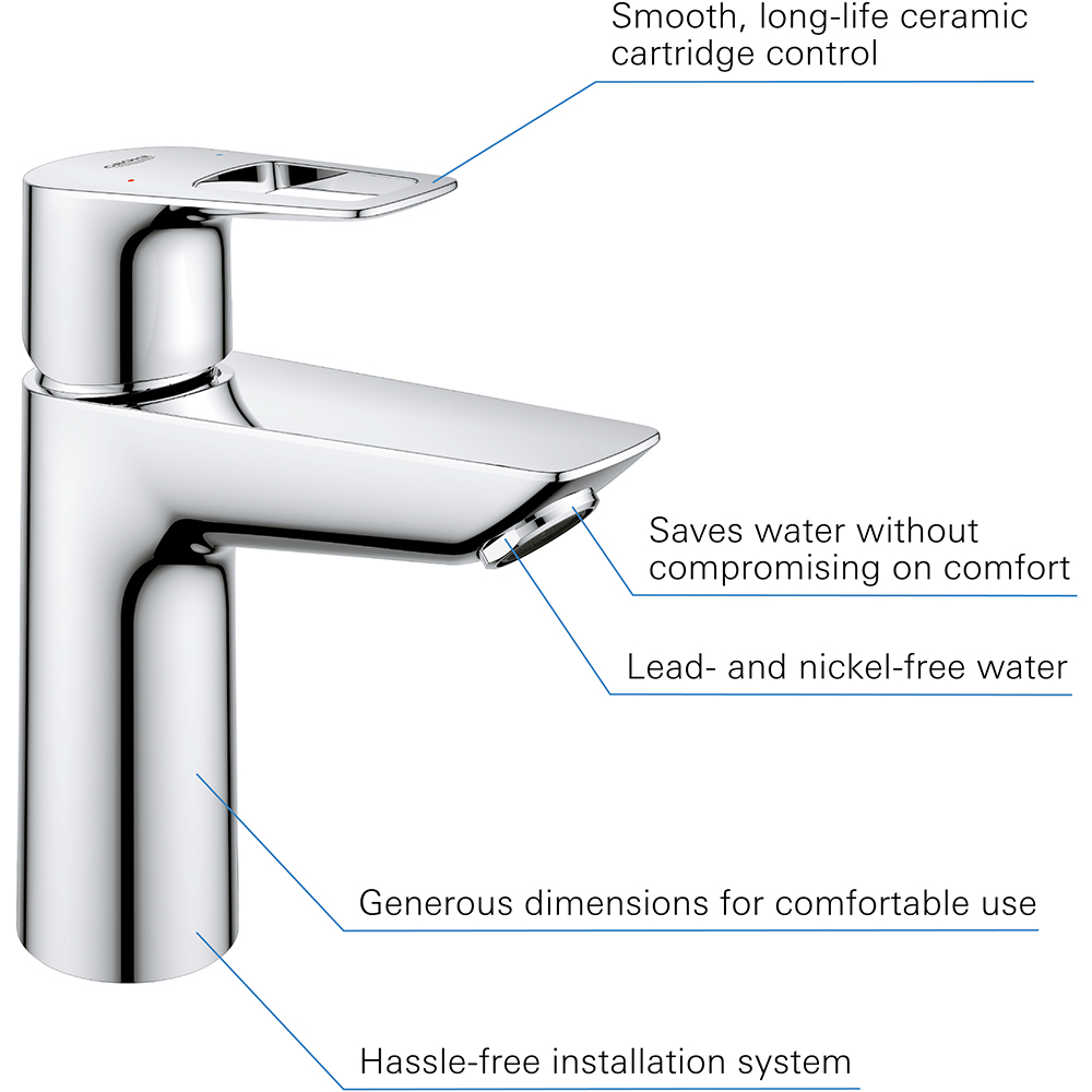 Baterie lavoar GROHE Bauloop 23886001, alama sanitara, crom