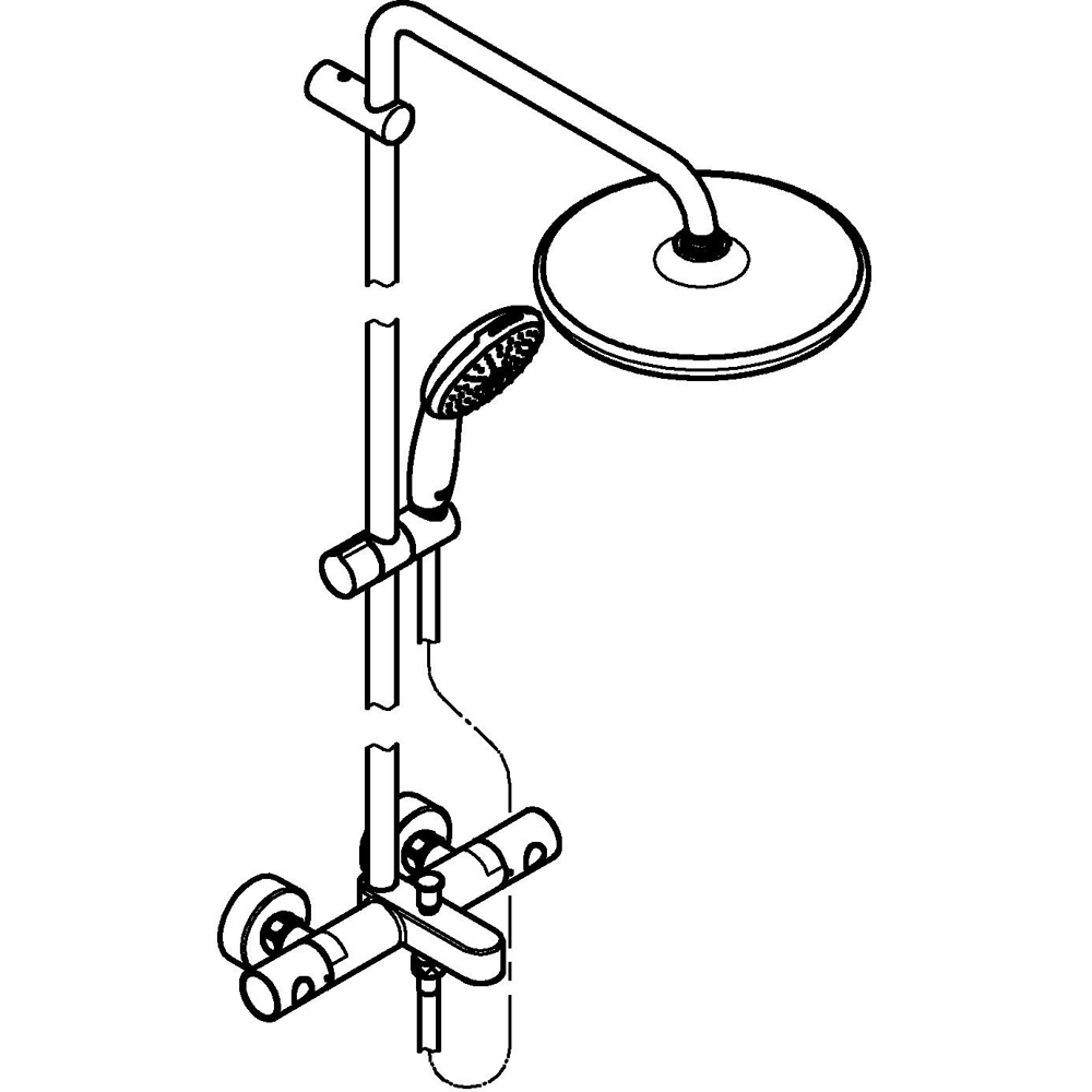 Sistem dus GROHE Tempesta 250 26672001, termostat, 1 functie, crom