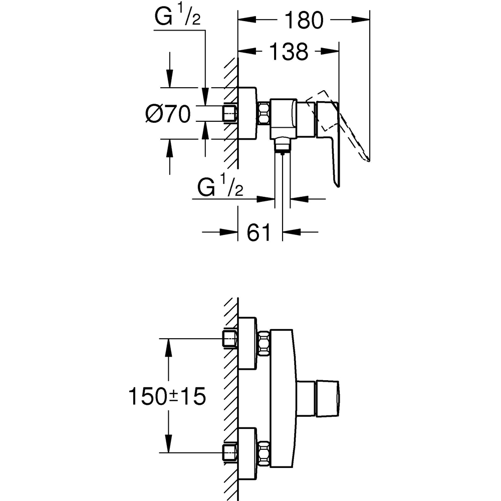 Baterie dus GROHE Start 322792432, alama sanitara, negru
