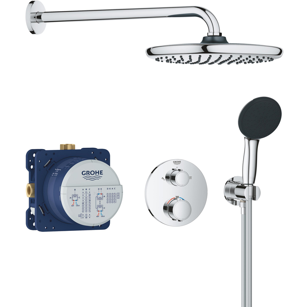 Sistem dus GROHE Grohtherm 250 34883000, termostat, 1 functie, crom