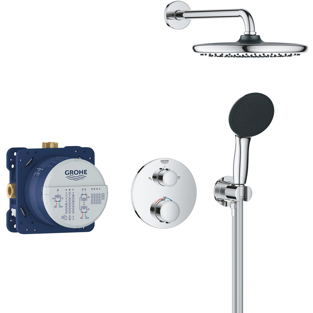 Sistem dus GROHE Grohtherm 250 34883000, termostat, 1 functie, crom