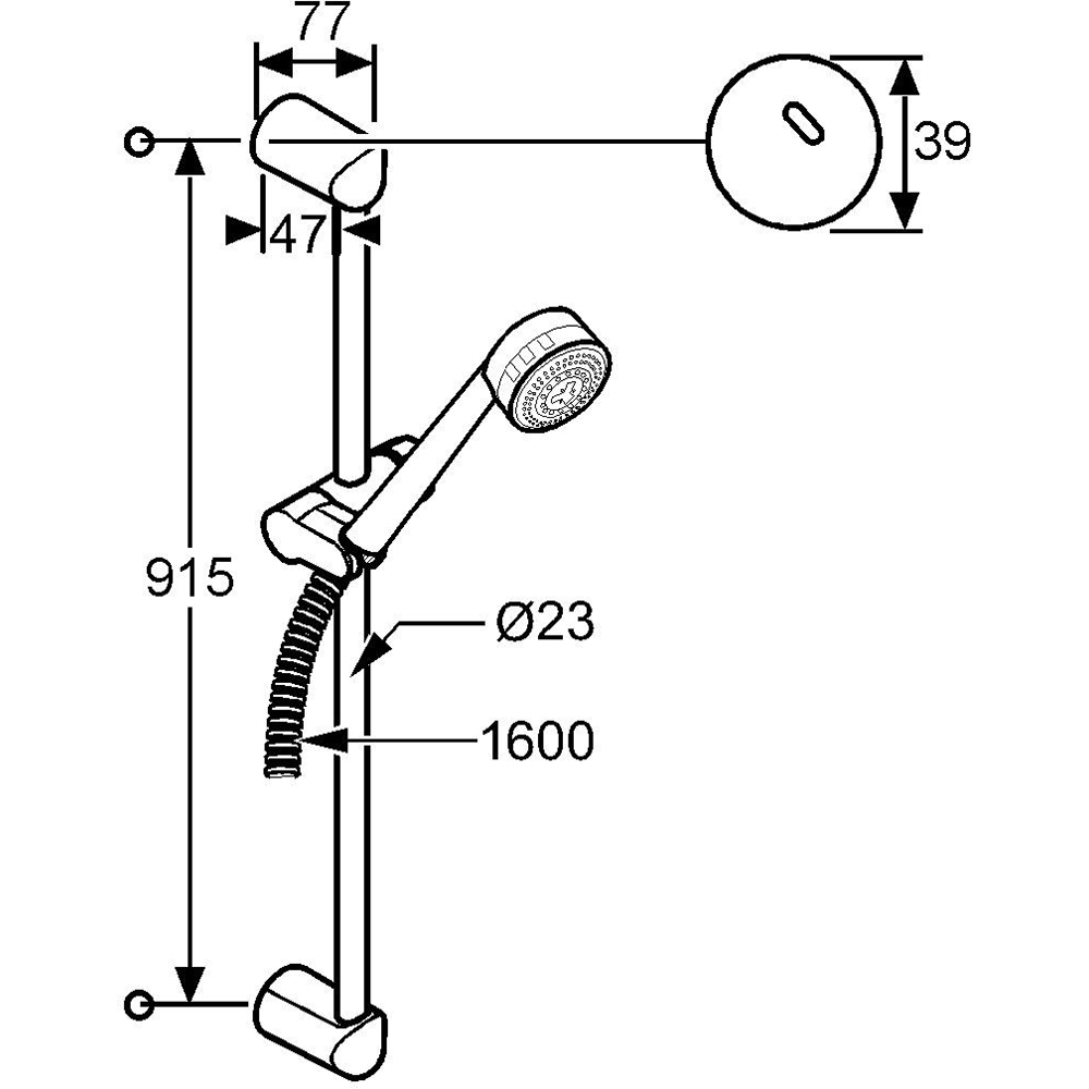 Set dus KLUDI Zenta 6084091-00, 3 functii, crom-alb