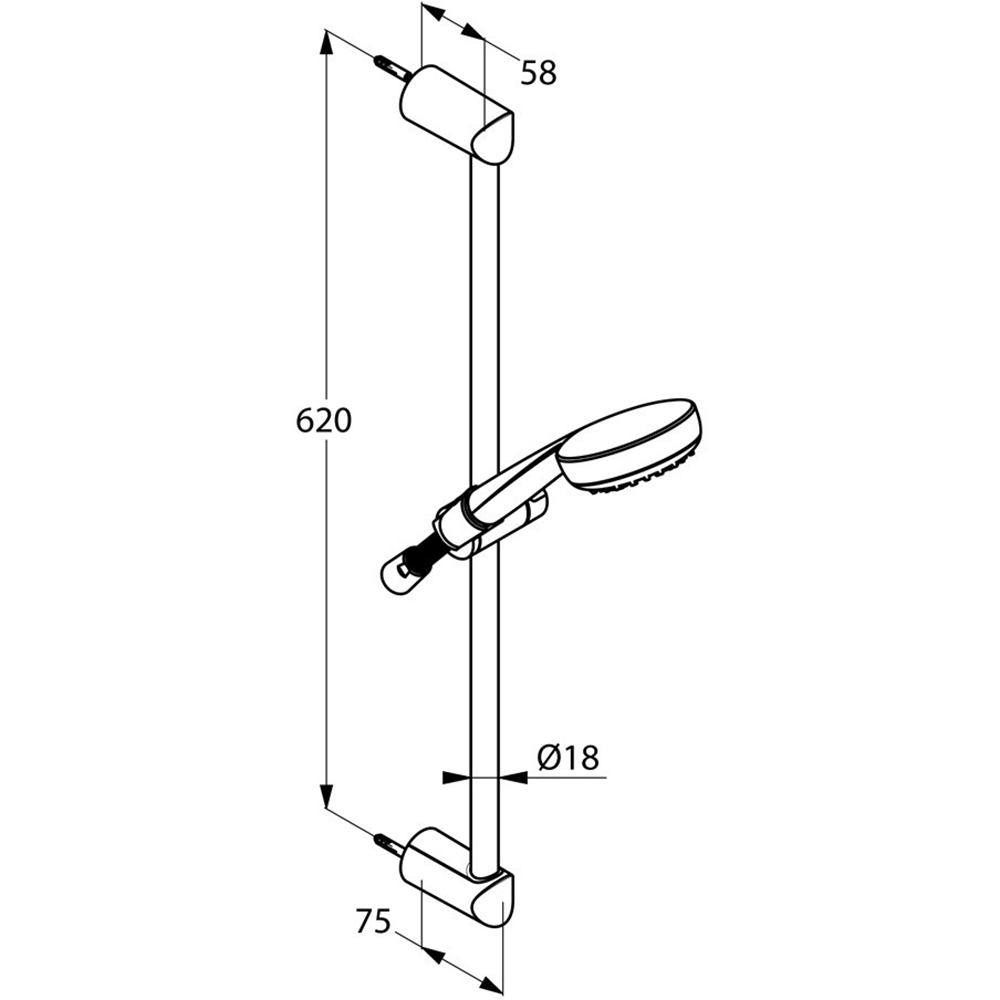 Set dus KLUDI Logo 6816005-00, 1 functie, crom
