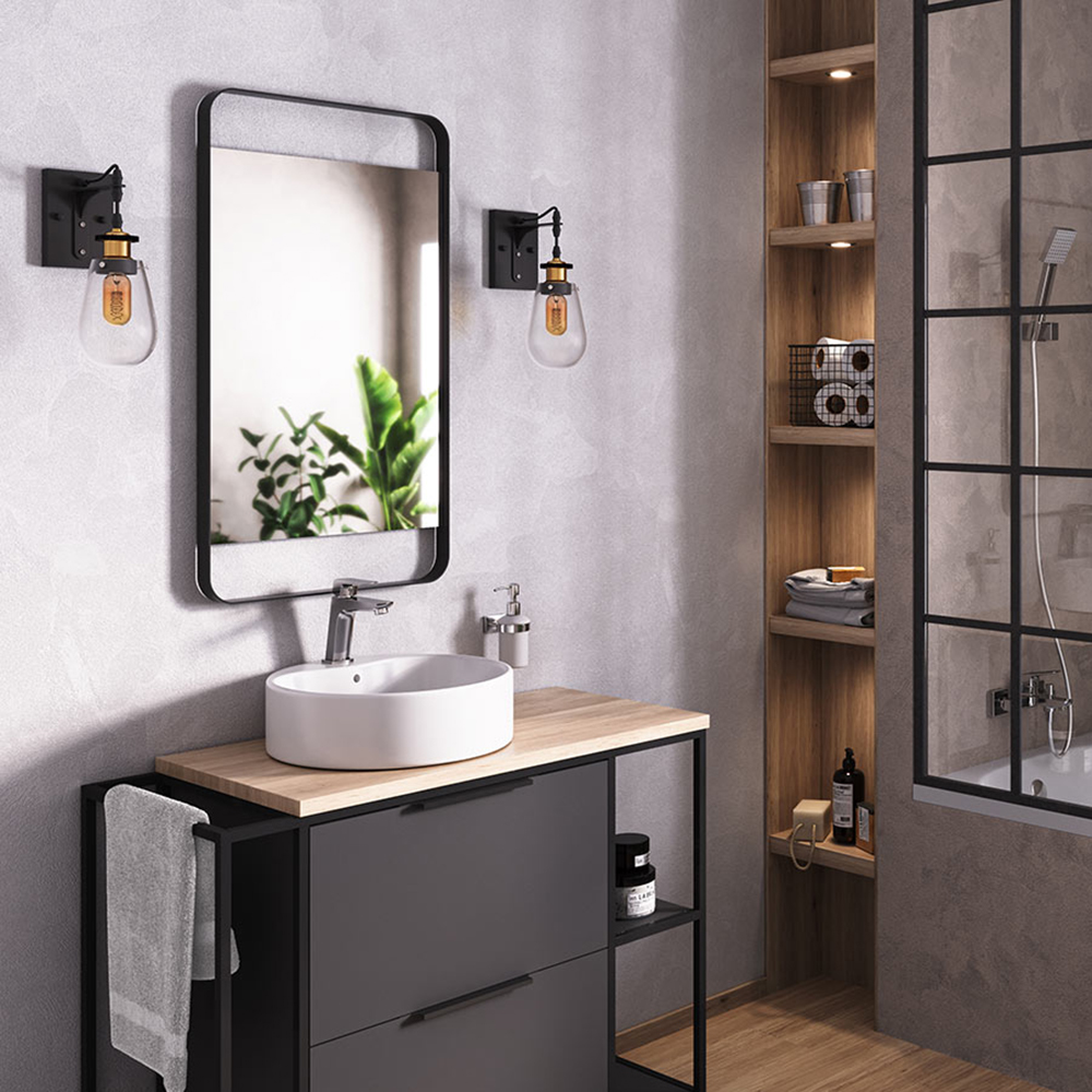 Baterie lavoar FERRO Vitto Verdeline BVI2VL, alama sanitara, argintiu