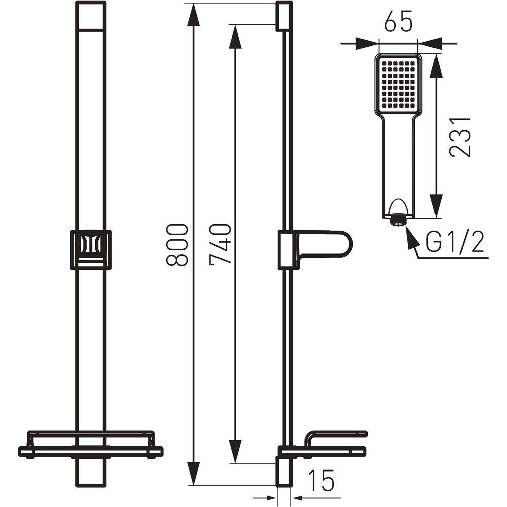 Set dus FERRO Quadro N110, 1 functie, crom