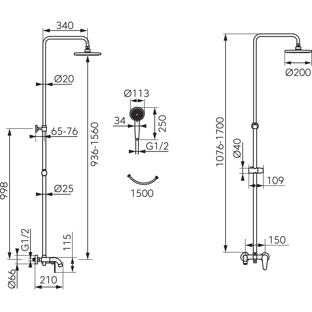 Sistem dus FERRO Algeo NP78-BAG13U, 3 functii, argintiu