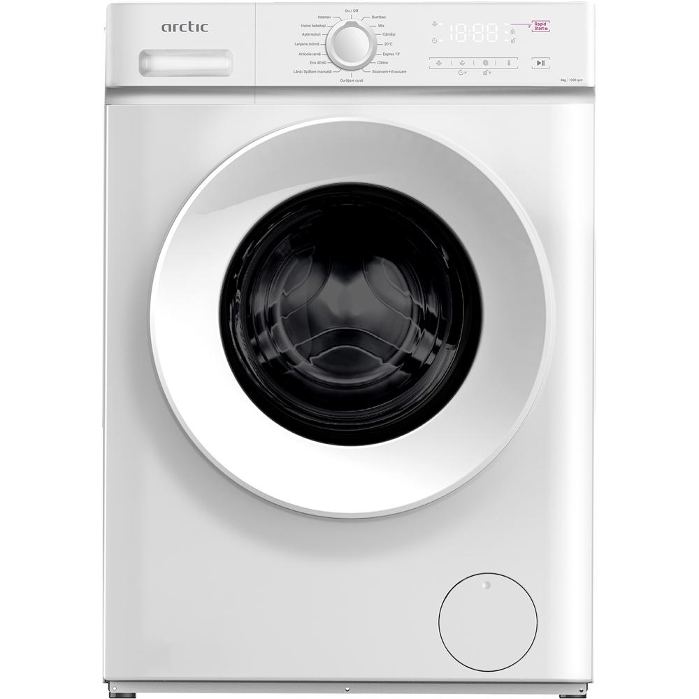Masina de spalat rufe frontala ARCTIC ARSMA862WRO, SteamCure, 8 kg, 1200rpm, Clasa A, alb