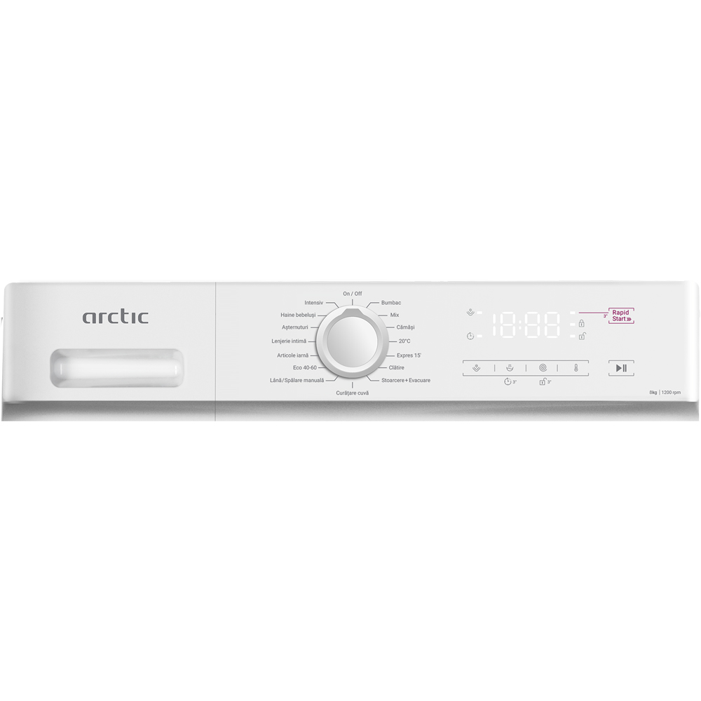 Masina de spalat rufe frontala ARCTIC ARSMA862WRO, SteamCure, 8 kg, 1200rpm, Clasa A, alb