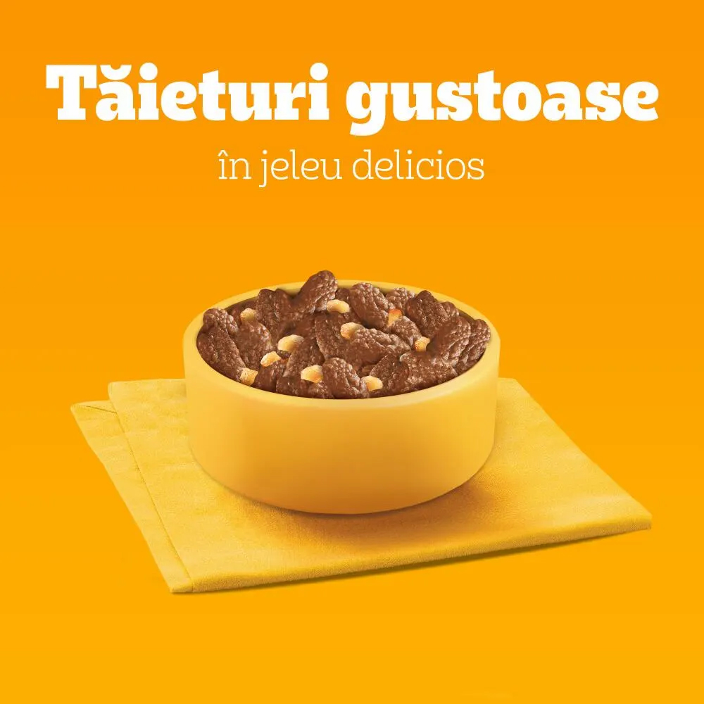 Hrana umeda pentru caini PEDIGREE, Adult, Vita si miel in sos, 100 g