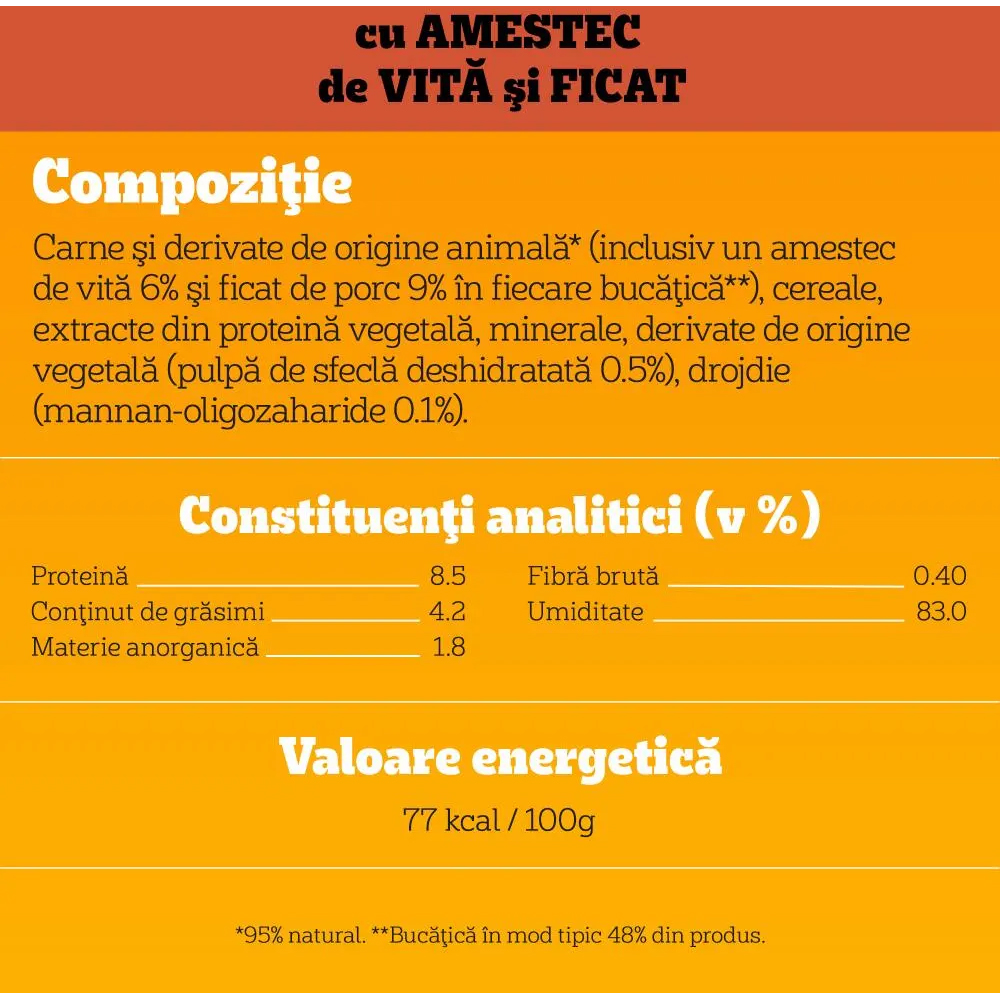 Hrana umeda pentru caini PEDIGREE, Adult, Vita si Ficat, 100 g