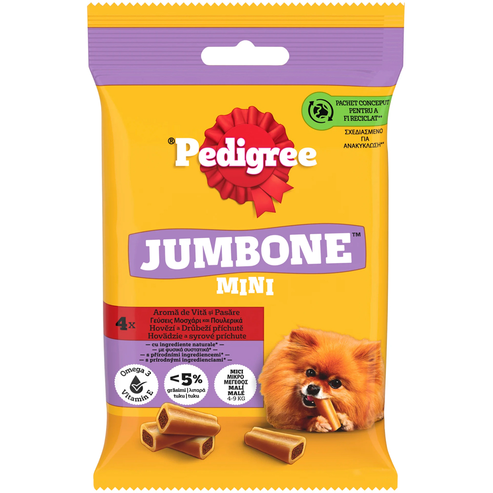 Recompense pentru caini PEDIGREE Jumbone, Vita, 160 g