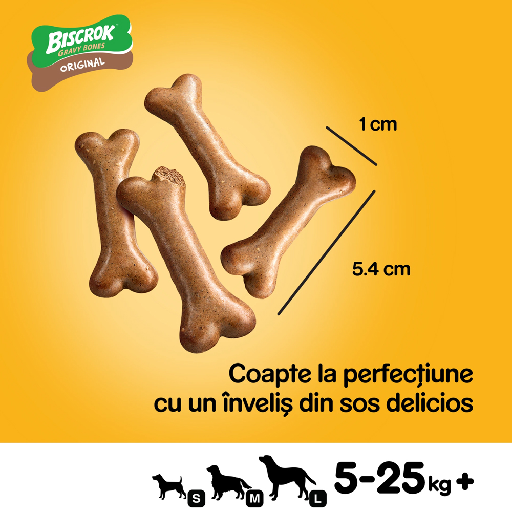 Recompensa pentru caini PEDIGREE Biscrok Gravy Bones, 400 g